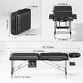 Massage Table Portable, 2-Fold Lash Bed with Side Pocket, Adjustable Height, Sturdy Aluminum Frame, Esthetician Spa Facial