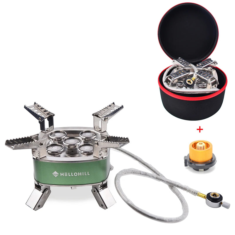 Strong Fire Stove High Firepower Portable Outdoor Stove Camping Gas Stove Folding Head Burner with Storage Bag For Hiking
