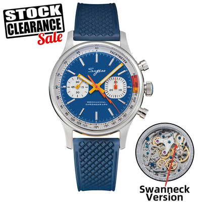 Sugess Pilot Watch with Seagull Movement Swanneck Wristwatch Mechanical Chronograph Sappire Crystal Military Limited | SAMAG