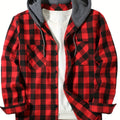 Youth Fashion Street Hooded Plaid Shirt Men's Slim Fit | SAMAG