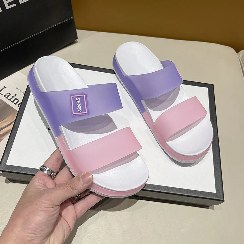 Slippers for Women to Wear Outside 2025 New Summer Non-Slip Thick-Soled Women's Home Bathing Seaside Beach Sandals