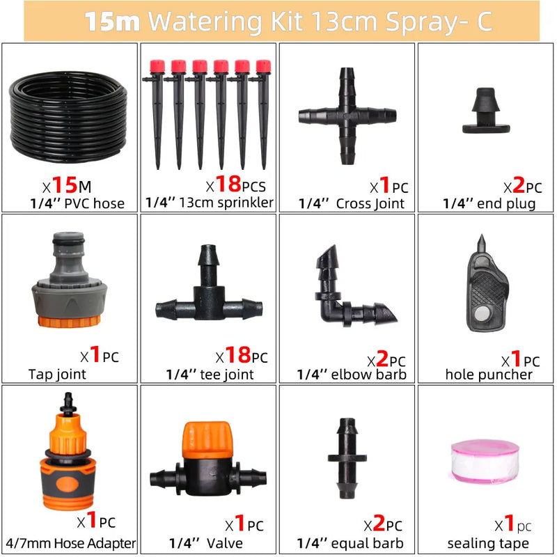 13cm 8-Hole Sprinkler Drip System 1/4'' Hose Wifi/Bluetooth-compatible Timer Kit for Garden Pot Plant Automatic Irrigation Devic
