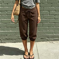 Women Sweatpants Capri Pants Casual Solid Elastic Waist - View 7 | SAMAG