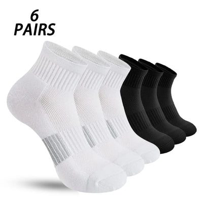 6 Pairs of Men's Solid Color Vertical Striped Mid-Calf | SAMAG