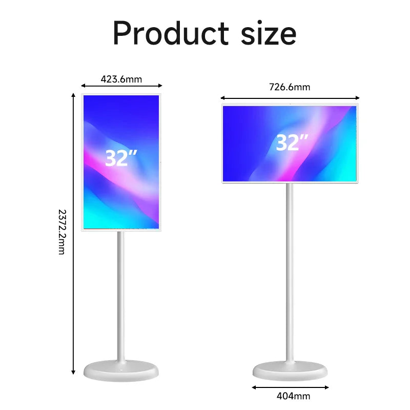 21.5 Inch Rechargeable Portable Smart Tv Stand by Me Tv Portable Mobile Touch Screen Smart Tv with Wheels Speaker