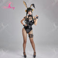 MOBBUNNY Yor Cosplay Costume Bunny Girl Lingerie Deep V Bodysuit with Headband and Gloves for Halloween