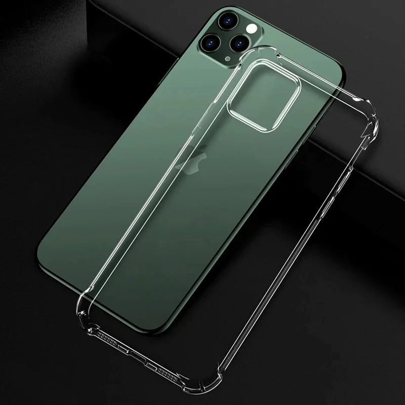 Clear Phone Case For iPhone 11 12 13 14 15 16 Pro Max Mini 16E 7 8 Plus Xr Xs SE 2020 2022 Silicone Soft Transparent Cover