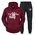 Lover Tracksuit Hoodies Printing QUEEN KING Couple Sweatshirt Plus Size Hooded Clothes Women Two Piece Set - View 20 | SAMAG