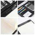 2026 A4 PU Leather Business Padfolio Organizer Case Vintage Binder Business Manager Document Pads Office File Folder