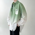 Men's shirt Gradient Plicated Long Sleeve Loose Korean | SAMAG