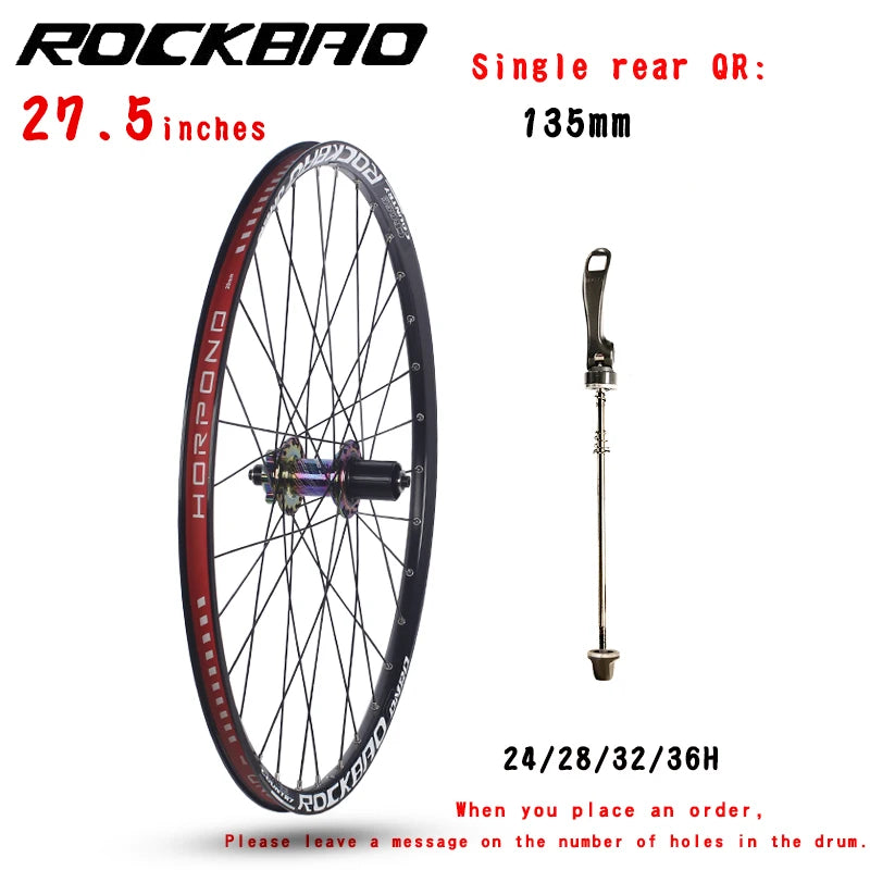 ROCKBAO Mountain Bike Wheelset 24/26/27.5/29inches Disc Brake 4Bearings 7-12speed Quick Release 29er MTB Bicycle Wheel
