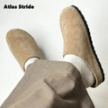 Women's Beige Suede Clog Mules Round Toe Thick Sole Soft Lining Non-Slip Sole Comfortable Casual Daily Indoor Outdoor Slippers