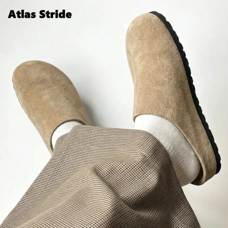 Women's Beige Suede Clog Mules Round Toe Thick Sole Soft Lining Non-Slip Sole Comfortable Casual Daily Indoor Outdoor Slippers