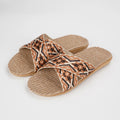 SHAJI Summer Women's Linen Slippers Home; Women's lightweight Indoor Non-Slip Shoes; Thick Sole Beach Slides; Bohemian Style