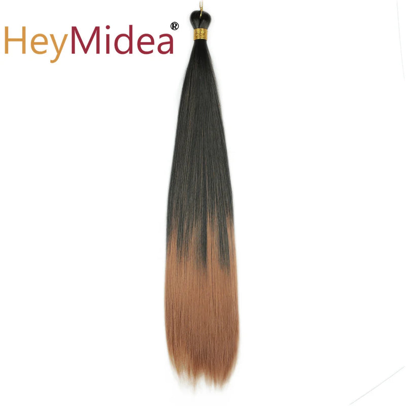 22-28Inch Straight Pony Hair Bundles Crochet Braids Hair Silky Colorful Synthetic Braiding Hair Ombre Synthetic Hair For Women