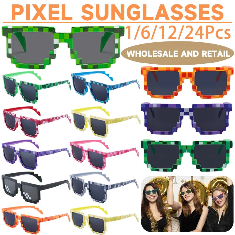 1- Pixel Sunglasses Retro Glasses Adult Boys and Girls | SAMAG