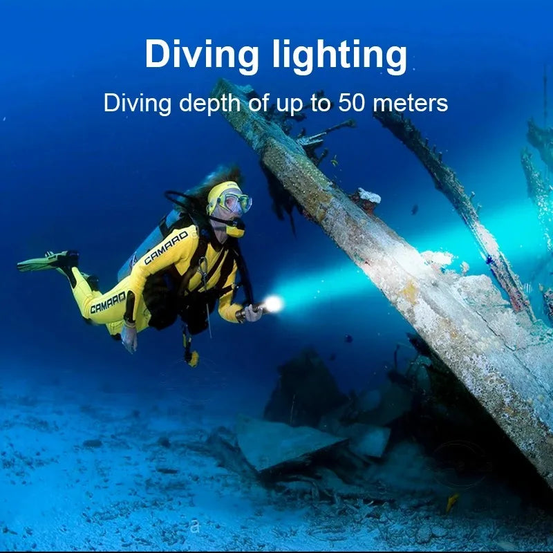 Diving flashlight charging strong light XHP70 focusing - View 3 | SAMAG