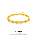 Gold Shop Same Style 9999 24K Real Gold Women's Gold Bracelet Diamond Honeycomb Design Girlfriend Party Beautiful Jewelry