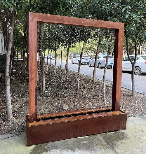 Metal bracket fountain waterfall garden decoration steel rain curtain
