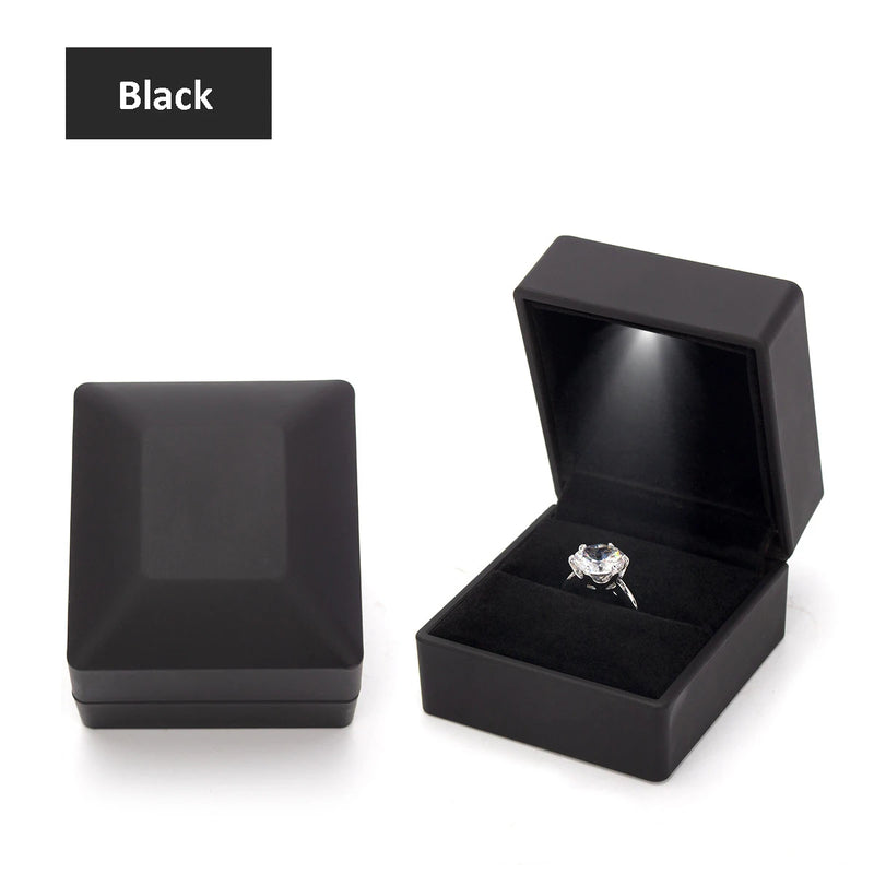 LED Jewelry Box for Ring Necklace Engagement Ring Display Gift Case Packaging Showcase Boxes with Light Storage Cases Wholesale