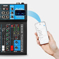 Audio Mixer USB Audio Interface 48V Power Bluetooth MP3 for Party DJ