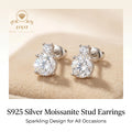 0.5ct D Color Moissanite S925 Silver Four Claw Minimalist Stud Earrings GBA Certified Women's Jewelry Girl - Visuel 5 | SAMAG