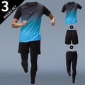 5/3/2/1 Piece Men's Four Seasons Multi-match Combination Sports Suit Gradual Zipper Jacket Running Fitness Short-sleeved Shorts