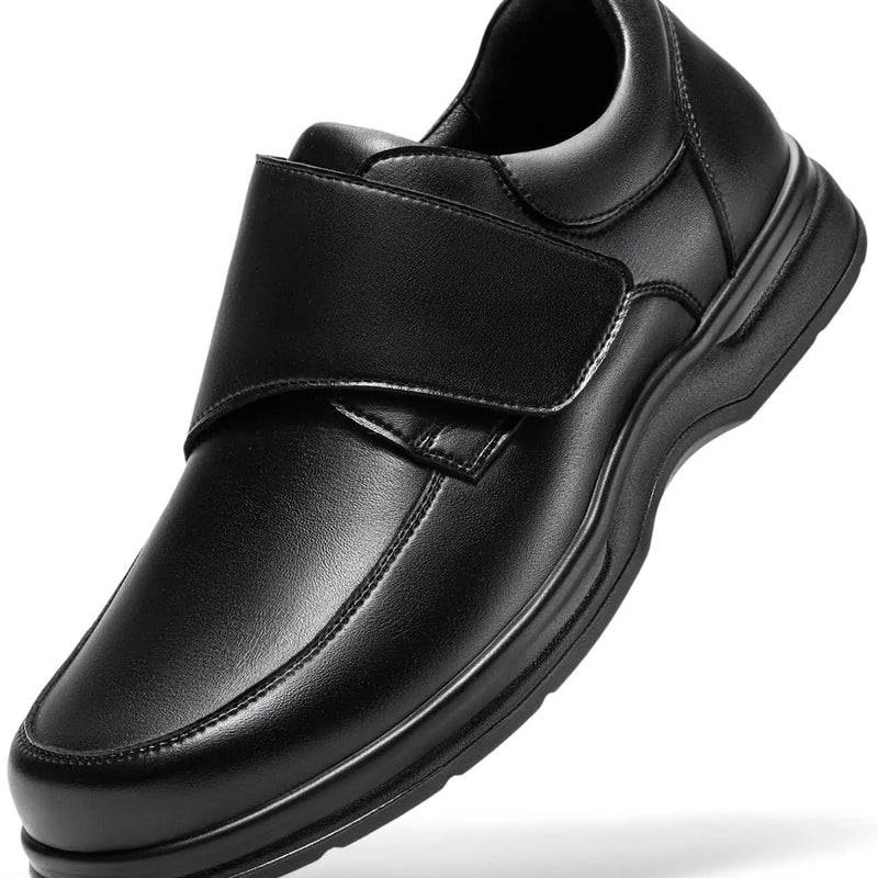 FitVille Men'S Extra Wide Diabetic Leather Dress Shoes, Roomy Wide Toe Box, Built-In Arch Support Orthopedic Shoes, Pain Relief For Swollen Feet, Edema, Plantar Fasciitis, Bunions & Neuropathy
