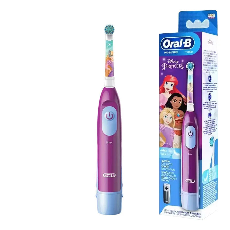 Oral B DB5510K Electric Toothbrush Children Rotary Teeth Brush Soft Bristles 2Min Timer Waterproof Battery Powered For 3-12 Ages