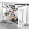 Stainless Steel Storage Rack for Kitchen Cabinets, Corner - opening Drawer - style with Small Monster Pull - View 4 | SAMAG