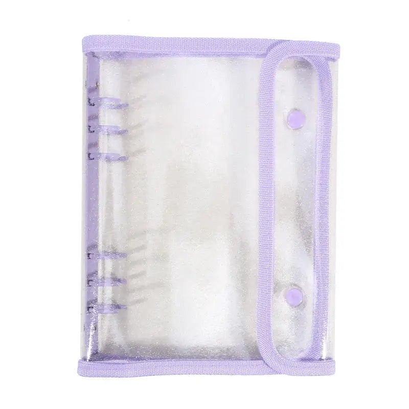 A5 6-Ring Transparent PVC Binder Cover Dual Snap Closure Clear Notebook Organizer for Paper Documents Planner Protection