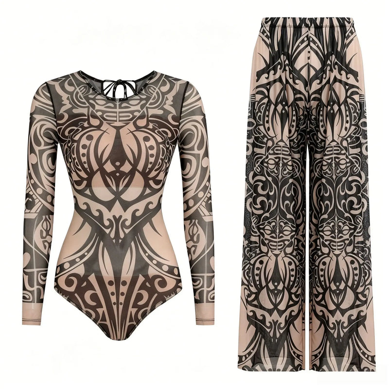 Women's Long Sleeve Swimwear Sunscreen One Piece Swimsuit | SAMAG