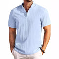 Hawaiian Men's Retro Cotton And Linen Henry Shirt Casual | SAMAG