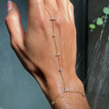 Simple Personality Gold Color Stainless Steel Y Chain Zircon Inlay Adjustable Bracelets for Women Ring Connect Bracelets Jewelry