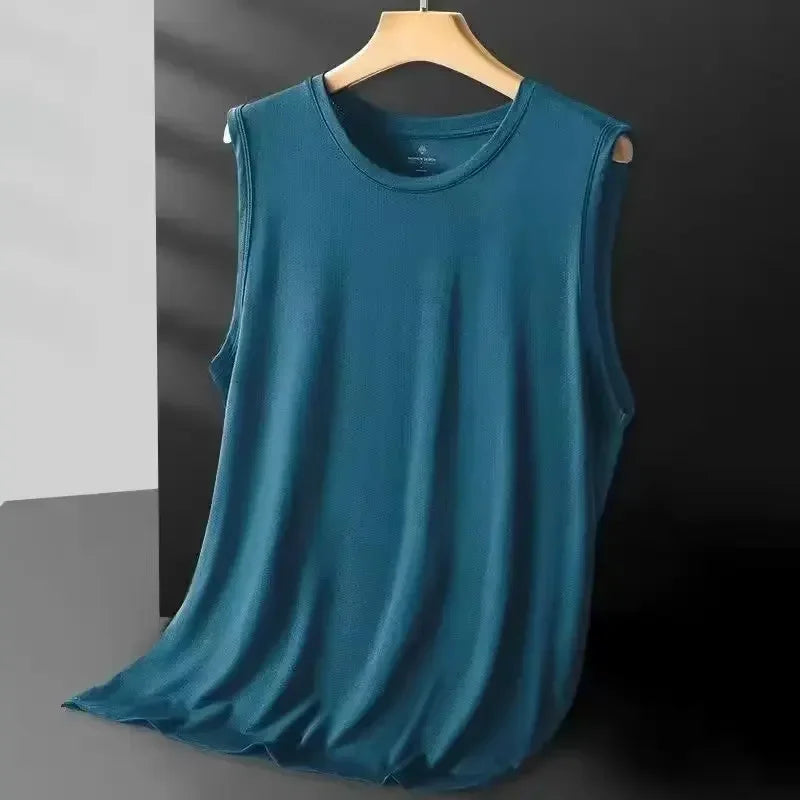 Men's Ice Silk Mesh Vest Lightweight Sports Summer Wear Sleeveless T - shirt Tank Top Casual Fashion - View 3 | SAMAG