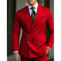 man 2 piece outfit set Pointed collar high-quality slim jackets men's suit with peak lapel for wedding Summer beach