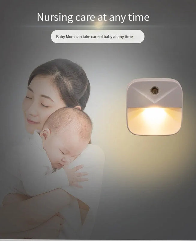 LED Night Light, EU Plug-in Smart Wireless Light Control Sensor Light, 220V Wall Light For Home Corridors, Bathrooms, Hallways