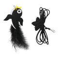 Self-play Cat Toy Swinging Cat Toy with Elastic Rope Feathers Bell Hanging Cat Teaser for Indoor Cats Self-play Hunting