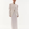 Laur Stand Collar Irregular Blazer Wide Leg Trousers Two Piece Set Women Single Button Elegant Office Suit Commuter Outfit 2026