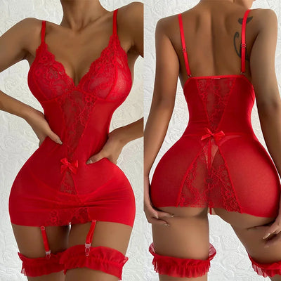 Ladies Lingerie Sleepwear Sexy Women Lace Nightie Gown | SAMAG