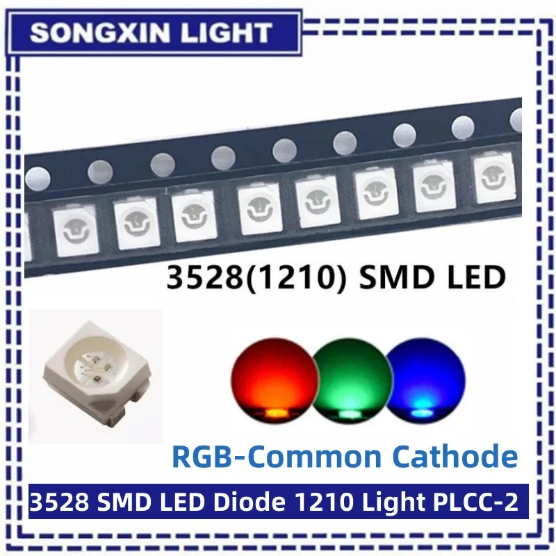 100pcs/lot 3528 1210 Diode SMD LED Diodes Kit Green RED WARM White ICE Blue Yellow Pink Purple-UV Orange rgb PLCC-2 High Quality