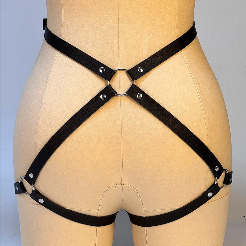 Sexy Women Bondage Leg Harness Decoration Trend Punk Waist To Leg Belt Caged Thigh Garter Belt Straps Goth Clothing Accessories