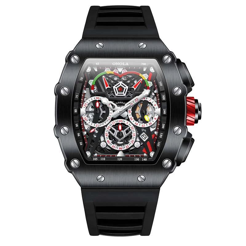 Sports Men's Watch ONOLA Luxury Fashion Fully Automatic Mechanical Watches men Unique Design Waterproof Tape Watch Wristwatch
