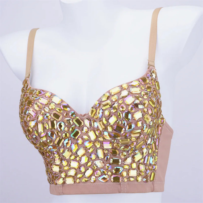 Fantasy Color Acrylic Steel Ring Bustier Top Female Nightclub Hot Girl Fishbone Body Shaping Outside Corset