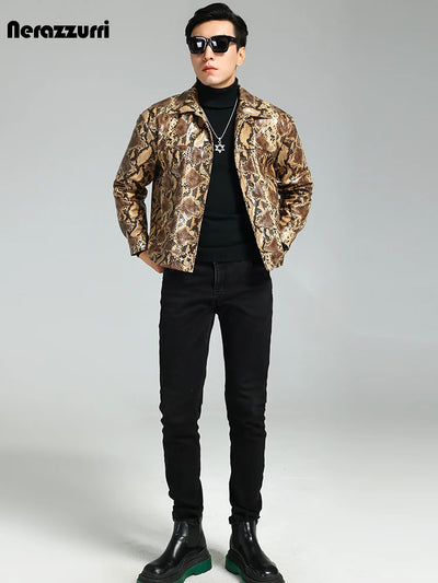 Nerazzurri Autumn Short Handsome Cool Colorful Snakeskin | SAMAG