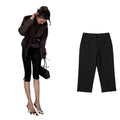 High Waist Slim Black Seven Points Pants Women Summer - View 5 | SAMAG
