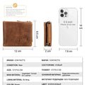 CONTACT'S Genuine Crazy Horse Leather Men Wallets Vintage Trifold Wallet Zip Coin Pocket Purse Cowhide Leather Wallet For Mens