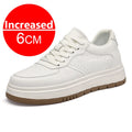 Men's Invisible Height Increasing Elevator Shoes Lace-up Sporty White Sneakers 8/10cm Taller Size Plus Invisible Elevate Shoes