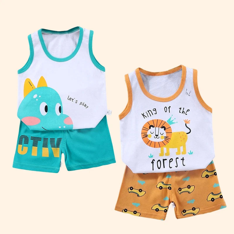 Children Clothing Vest Suit Sets Summer Cotton T - Shirts - View 2 | SAMAG