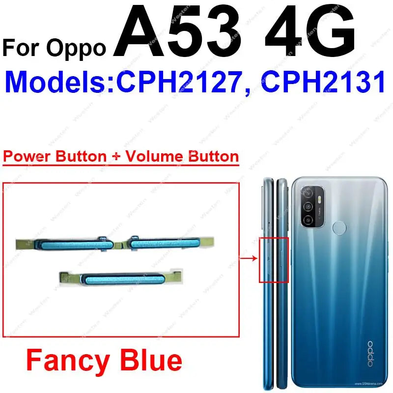 Power Button + Volume Side Button For OPPO A53 A53S A54 A54s A74 4G/5G Up Down Volume Power Side Keys Flex Cable Parts